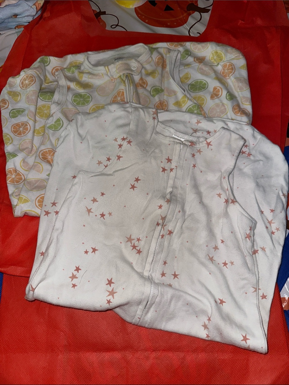 Kids White Star-Print Sleep Sack Set - Soft Zipper Sleepwear